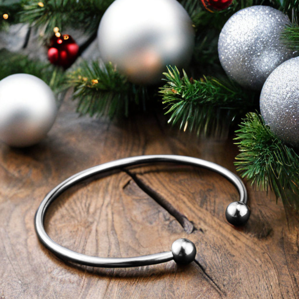 Classic Open Cuff Charm Bangle